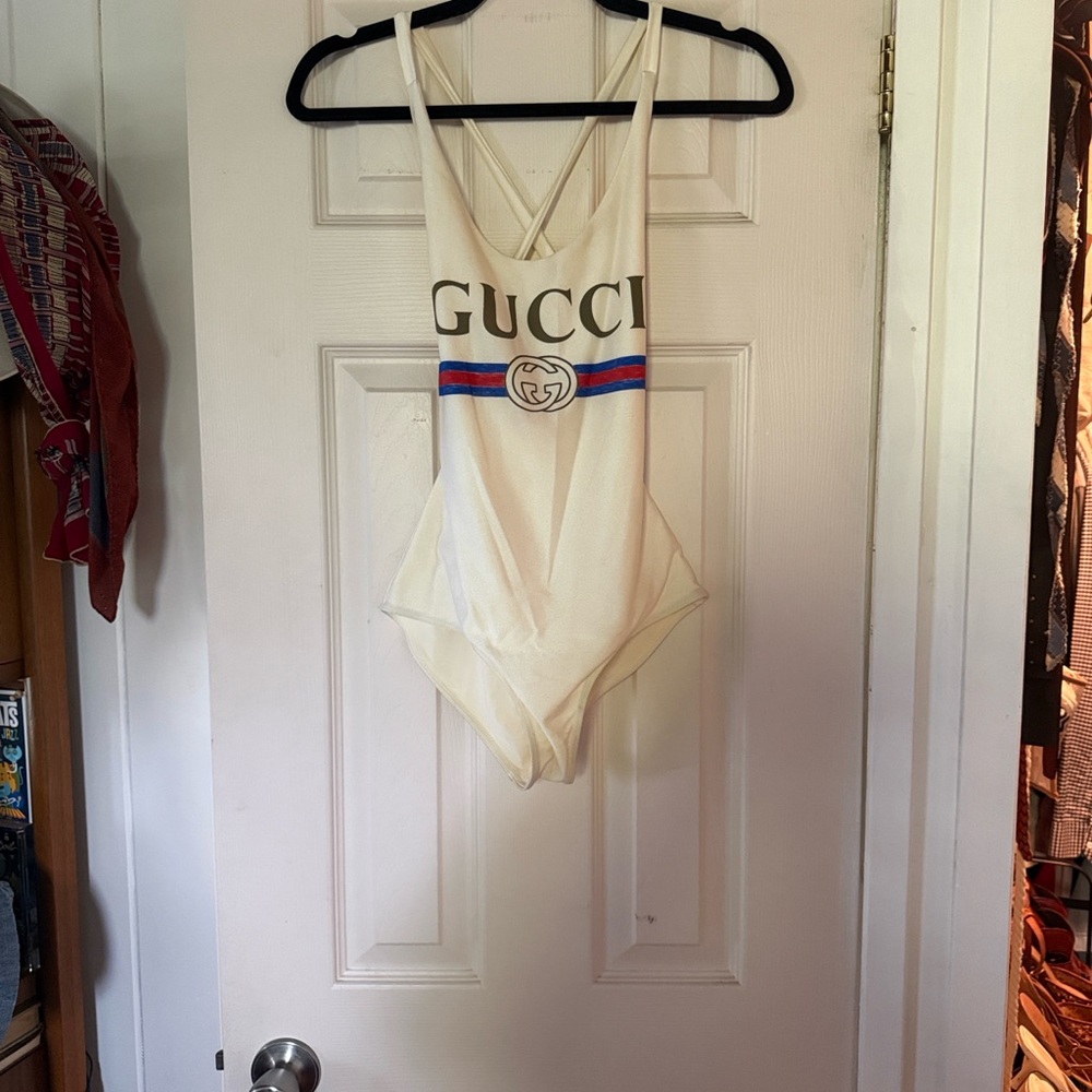 Gucci Cream One Piece Swimsuit